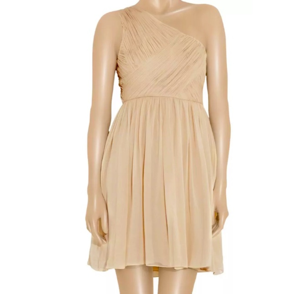 Tibi Natural One Shoulder silk chiffon Dress 4